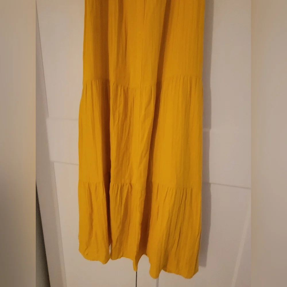 Yellow boho tiered Loft maxi dress - Picture 4 of 4